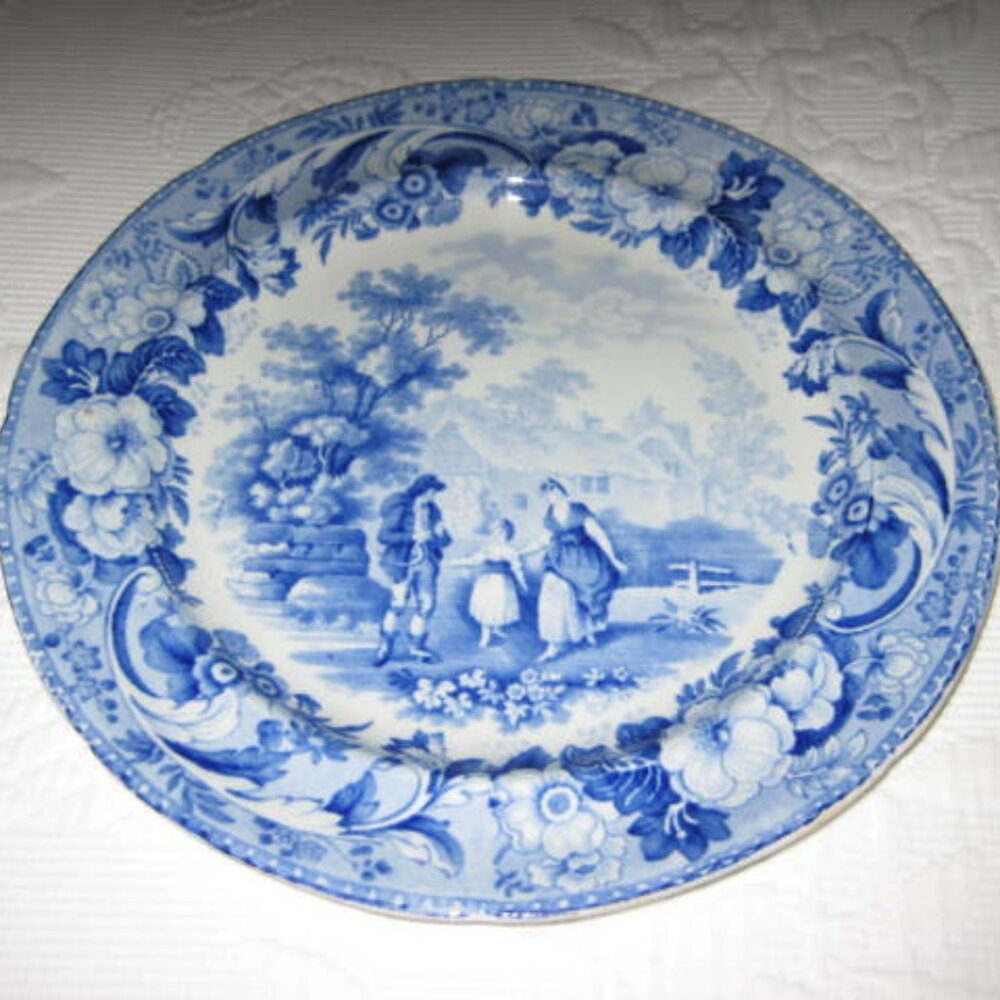 Antique ca1820 Blue Transferware Plate The Reaper Bathwell Goodfellow Excellent - Picture 10 of 13